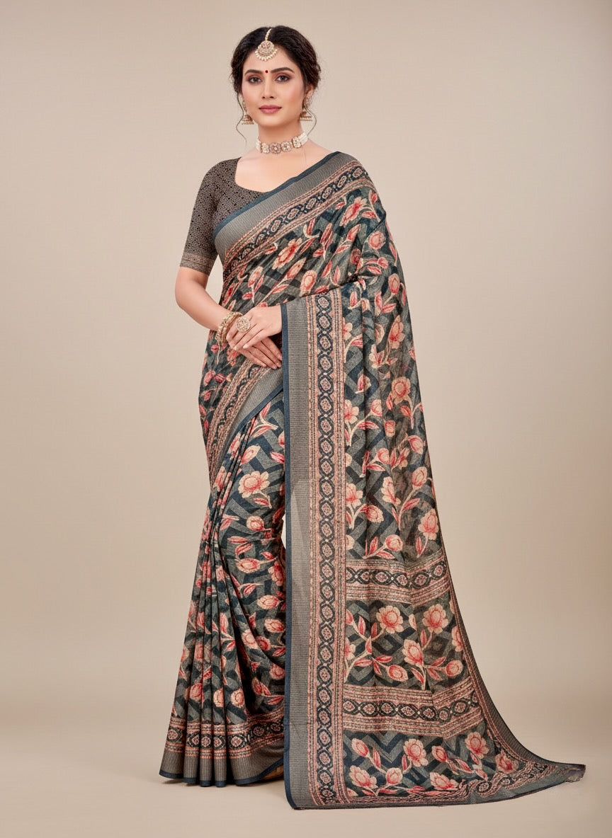 Silk traditional wear saree