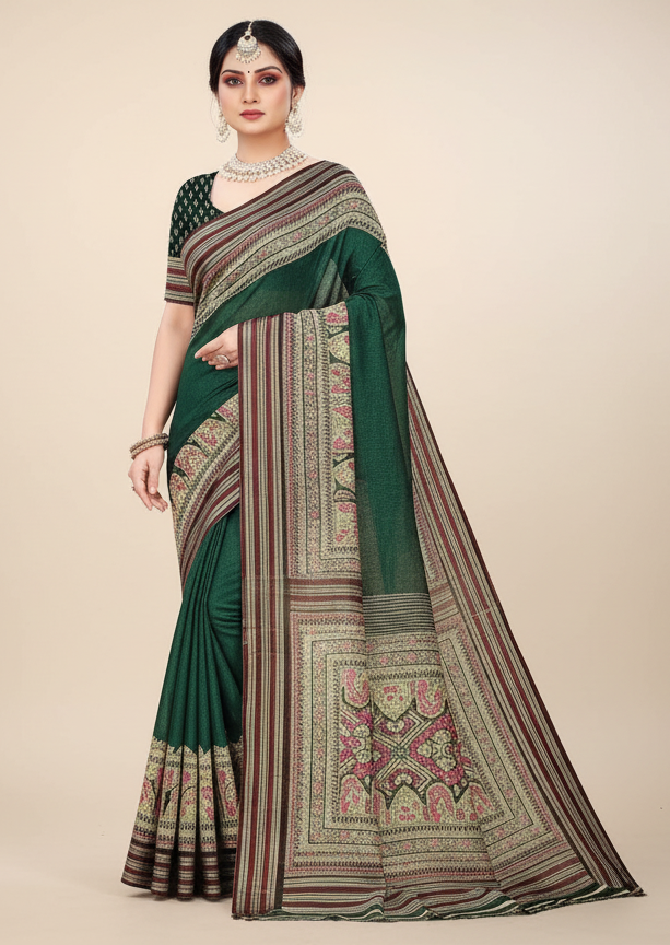 Bhandhej Green Dupatta Saree